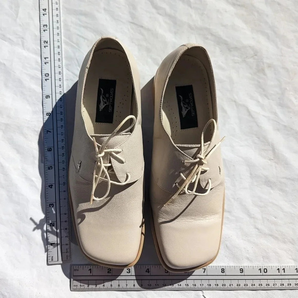 SEPTWOLVES Creme Beige Leather  Man's Square Toe Dress Shoe - Size 42 - Picture 2 of 9